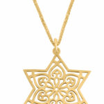 Geometric Cut-Out Star of David Gold Necklace