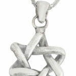 Contemporary Sterling Silver Star of David Necklace