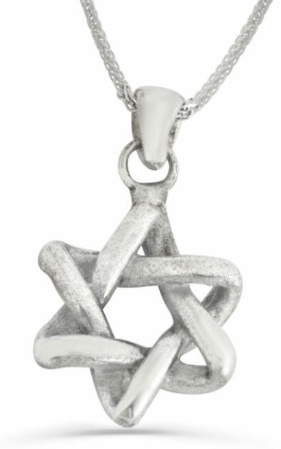 Contemporary Sterling Silver Star of David Necklace