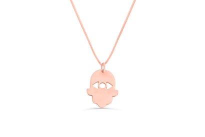 Modern Hamsa Gold Necklace with Hollow Evil Eye