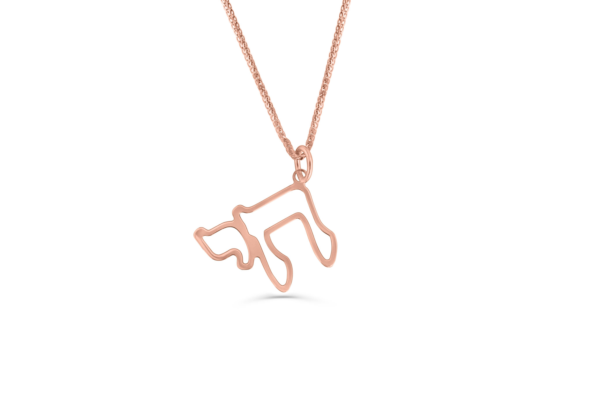Cut-Out Unique Chai 14K Gold Pendant