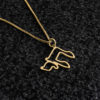Cut-Out Unique Chai 14K Gold Pendant