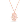 Hollow Small Hamsa Gold Filigree Necklace