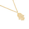 Hollow Small Hamsa Gold Filigree Necklace