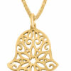 Hollow Small Hamsa Gold Filigree Necklace