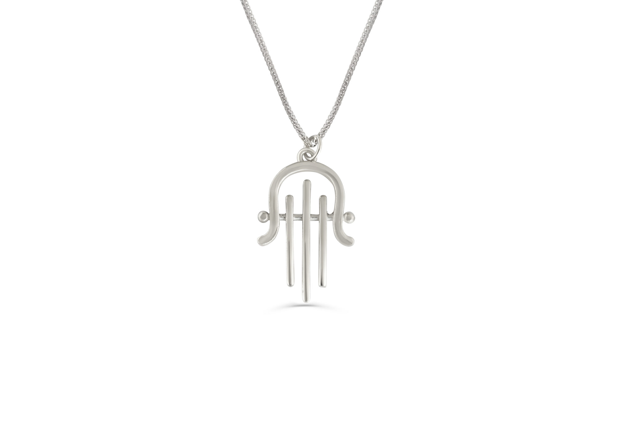 Harp-Shaped Hamsa 14K Gold Necklace