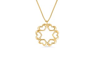 14k  Gold Heart Necklace with a Star of David  - NADAV ART
