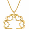 14k Gold Heart and Star of David Necklace