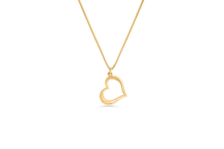 Unique Double-Heart Designed Gold Pendant