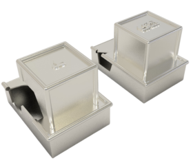 Sterling Silver Matte Finish Tefillin Cases with Lip