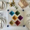 Large Square Shape Modern Pesach Plate with Colored Dishes