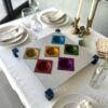 Large Square Shape Modern Pesach Plate with Colored Dishes