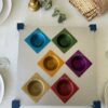 Large Square Shape Modern Pesach Plate with Colored Dishes