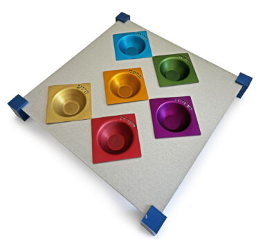 Large Square Shape Modern Pesach Plate with Colored Dishes