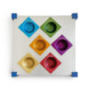 Large Square Shape Modern Pesach Plate with Colored Dishes