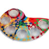 Colorful Painter Shape Pesach Plate with Glass Bowls Pesach Plate - NADAV ART