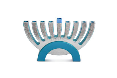Hammered Flipping Menorah and Candle Holders