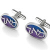 Personalized Enameled Sterling Silver Cufflinks