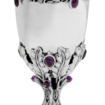 Extra Large Sterling Silver Elijah Cup with Amethyst Stones