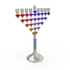 Contemporary Colorful Menorah for Hanukkah with Enamel