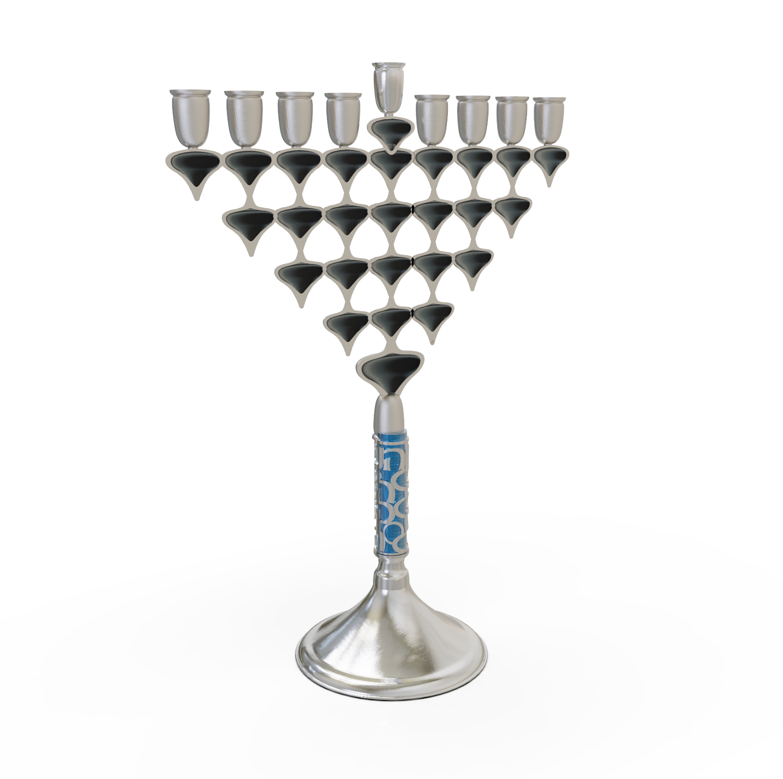 Contemporary Colorful Menorah for Hanukkah with Enamel