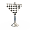 Contemporary Colorful Menorah for Hanukkah with Enamel