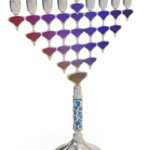 Contemporary Colorful Menorah for Hanukkah with Enamel