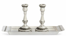 Traditional Silver Candlesticks with Yemenite Filigreee
