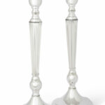 Grand Silver Candlesticks in Vintage Style