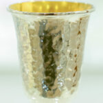 Elegant Small Silver Hammered Kiddush Cup
