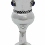 Silver Small Kiddush Cup With Amethyst Stones
