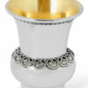 Sterling Silver Filigree Kiddush Cup Set with Eight Cups and Tray