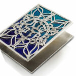 Sterling Silver Matchbox Cover with Enamel and Blessing