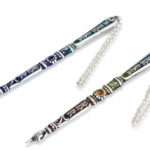 Iron Torah Pointer with Enamel and Jerusalem Lettering