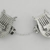 Harp Shaped Silver Tallit Clips with a Verse