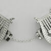 Harp Shaped Silver Tallit Clips with a Verse