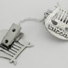 Harp Shaped Silver Tallit Clips with a Verse