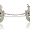 Harp Shaped Silver Tallit Clips with a Verse