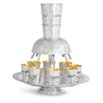Personalized Hammered Sterling Silver Wine Fountain Set