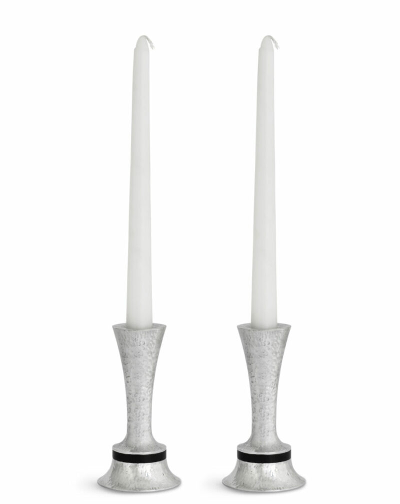 Bell-Shaped Hammered Anodized Aluminum Candelsticks