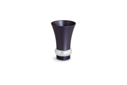 Colorful Aluminum Kiddush Cup with Hammered Ring