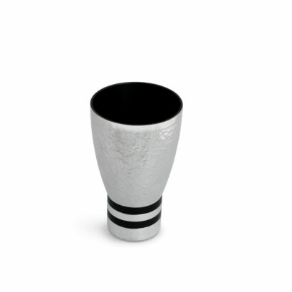 Hammered Kiddush Cup with Colorful Rings