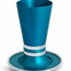 Colorful Andoized Aluminum Kiddush Cup with Flat Base