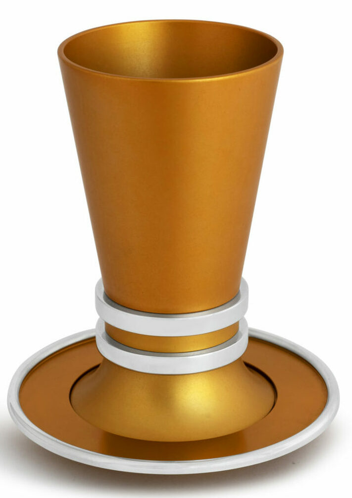 Colorful Andoized Aluminum Kiddush Cup with Flat Base