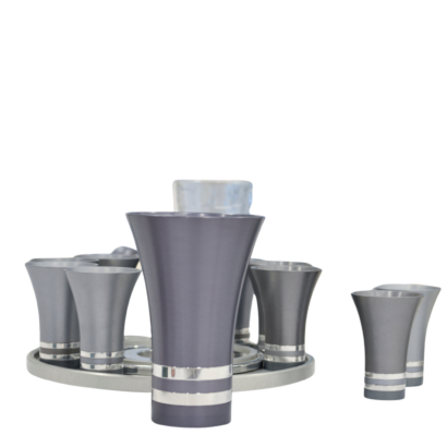 Stunning Flared Anodized Aluminum Gray Liquor Cups Set