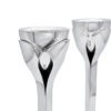 Artistic Floral Inspired Petal Base Sterling Silver Candle Holders