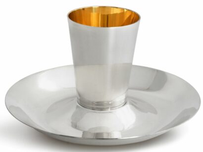 Classic and Plain Silver Kiddush Cup Set