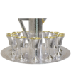 Contemporary Pitcher Kiddush and Liquor Cups Set