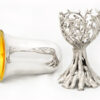 Nature-Inspired Leaves Silver Kiddush Cup