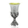 Nature-Inspired Leaves Silver Kiddush Cup